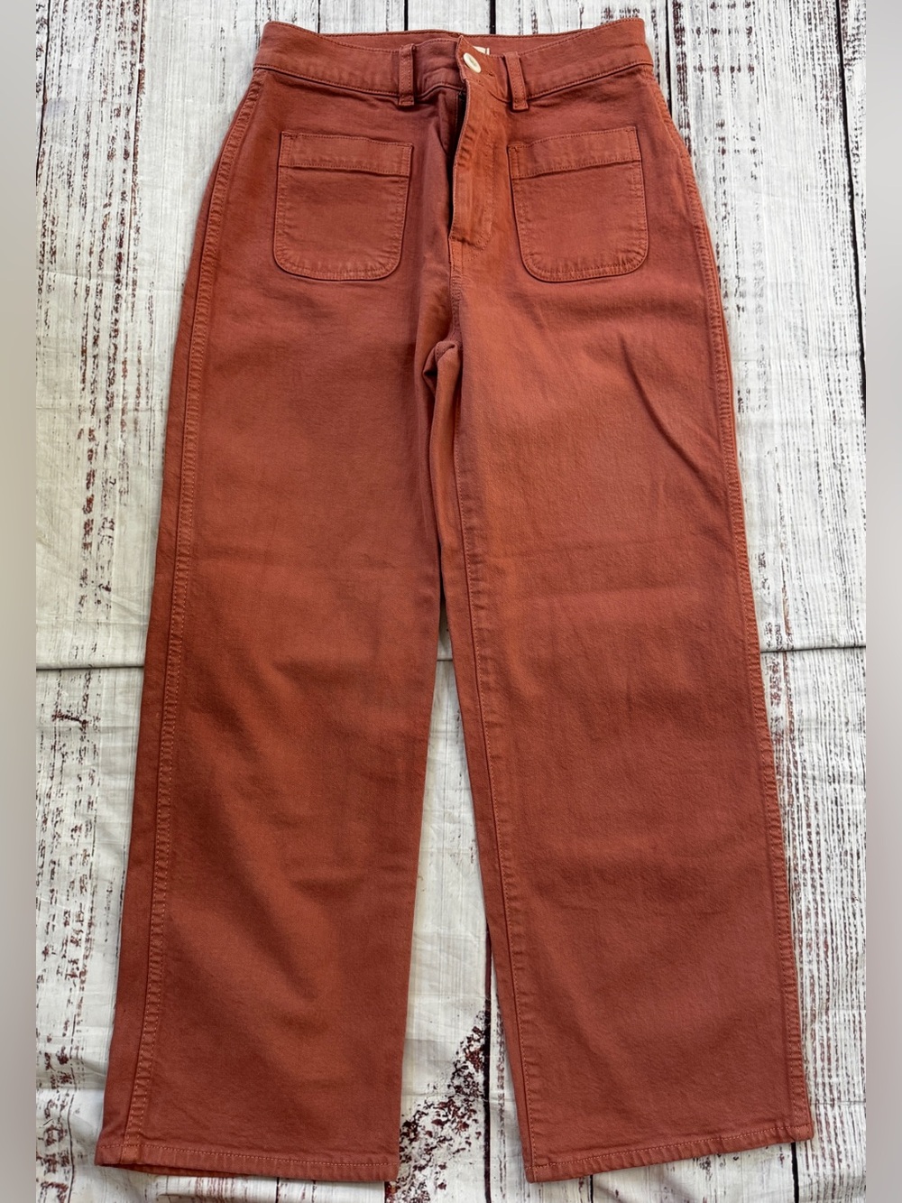 Madewell Emmett 2.0 Wide Leg Crop Pants Clay Terracotta 25P - Picture 2 of 9